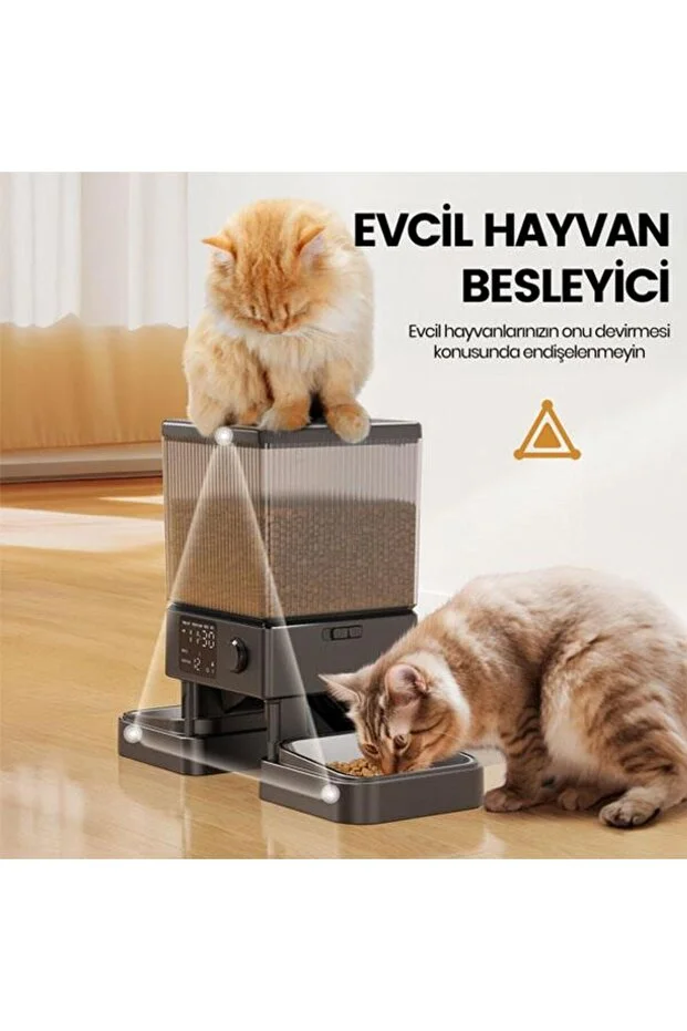 5 L Zaman Ayarlı Kedi ve Köpekler için İkili Otomatik Mama Kabı